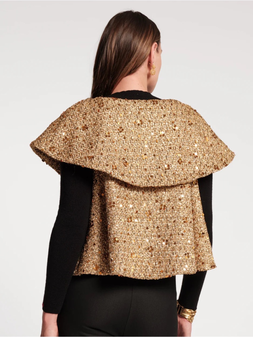 NWT Frances Valentine Peyton Sequin Swing Jacket Poly Wool Sz S - Picture 2 of 8
